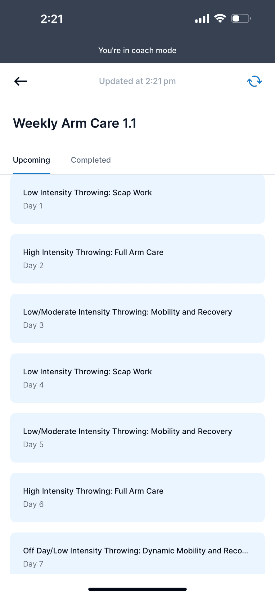 7 Day Weekly Routine